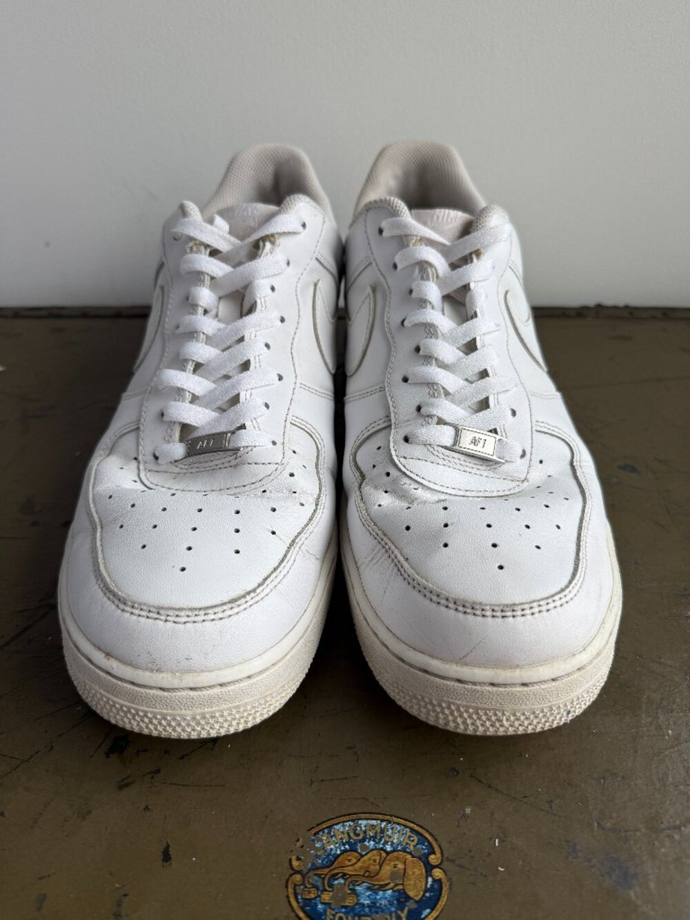 Nike Air Force 1 07 Low White Leather Size: 13